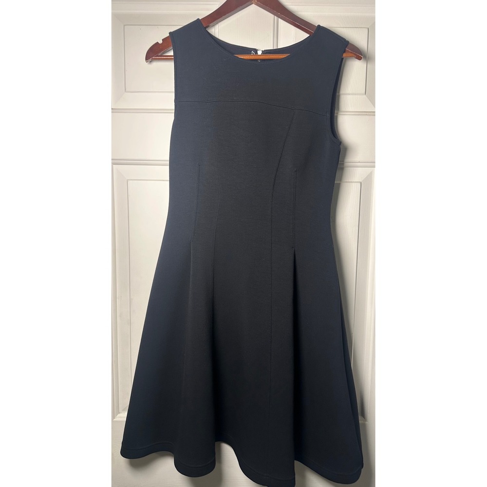 ANTHROPOLOGIE Maeve Medium Debutante Scuba Neoprene Fit & Flare Dress‎ Black